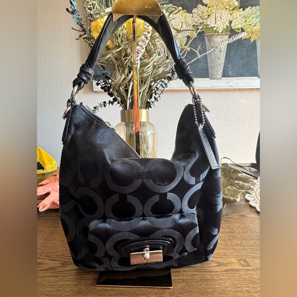 Coach Kristin Op Art Sateen Hobo Bag